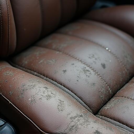 Before and after of leather seat deep cleaning - Before