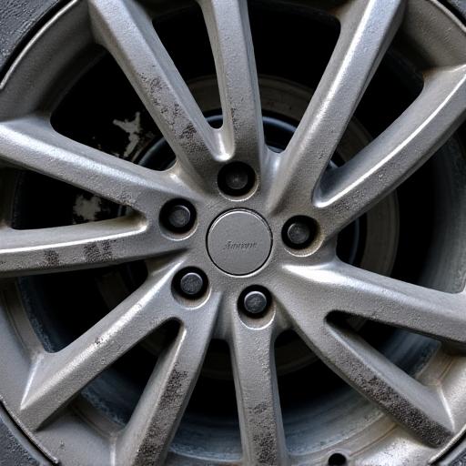 Before and after of alloy wheel cleaning - Before