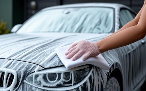 Car covered in thick detailing foam